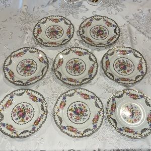 H&M tea plates Czech/ Germany Set of 8 vintage